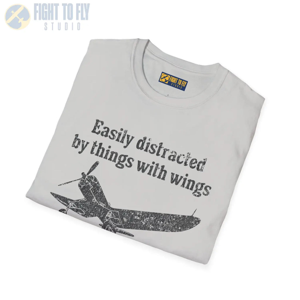 Easily Distracted by Things with Wings Tee - T-Shirt - Pilot gifts - WWII warbird t-shirt