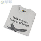 Easily Distracted by Things with Wings Tee - T-Shirt - Pilot gifts - WWII warbird t-shirt