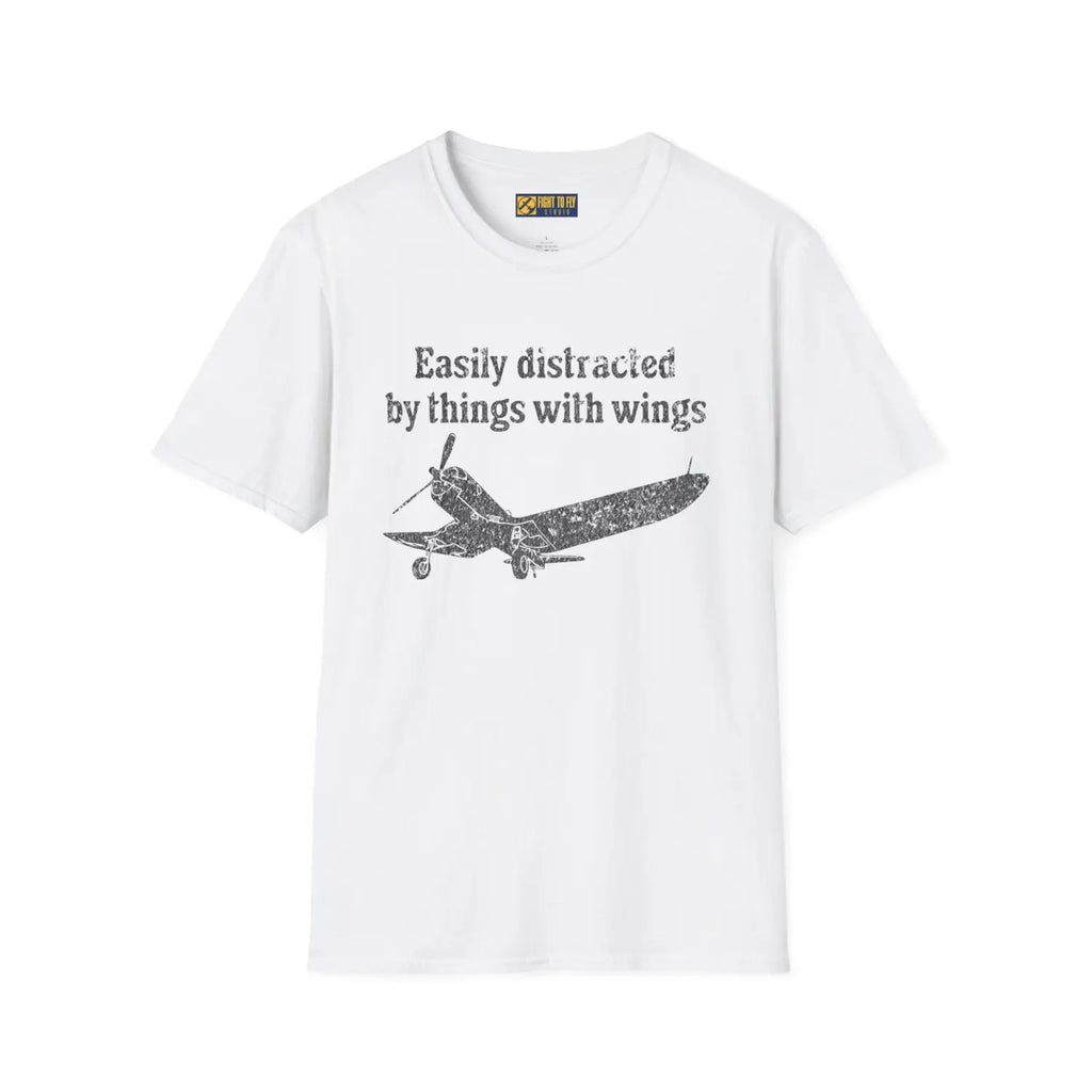 Easily Distracted by Things with Wings Tee - T-Shirt - Pilot gifts - WWII warbird t-shirt