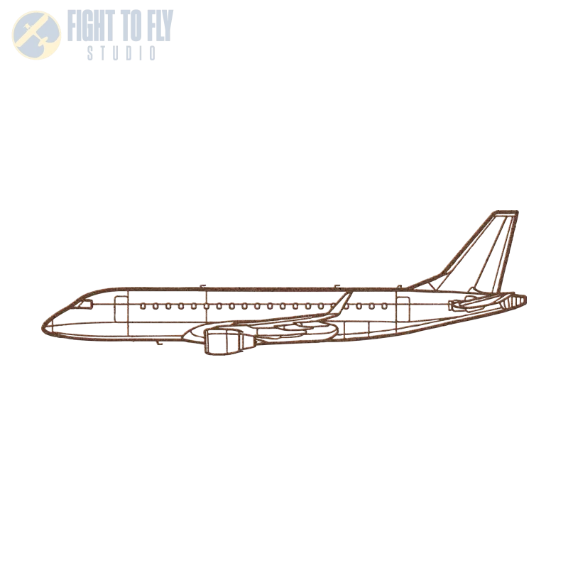 EMJ-175 Die Cut Metal Wall Art - Sign - Pilot gifts - WWII warbird t-shirt