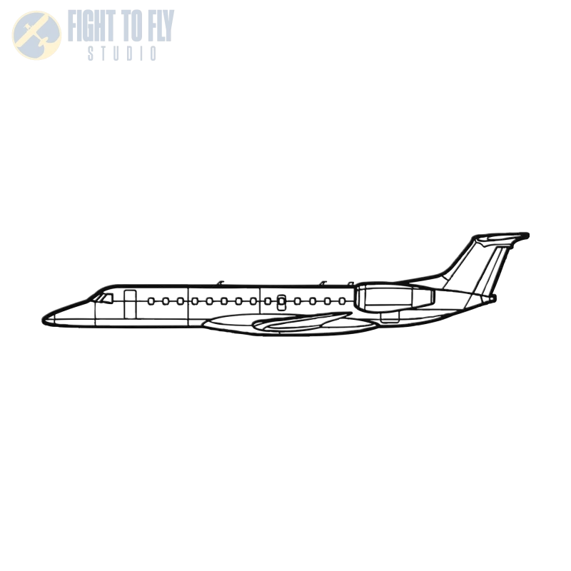 ERJ135 Die Cut Metal Wall Art - Sign - Pilot gifts - WWII warbird t-shirt
