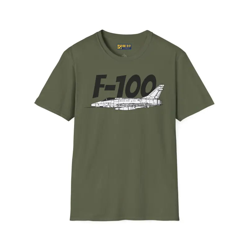 F-100 Side Profile T-Shirt – First Supersonic Fighter Tee - Pilot gifts - WWII warbird t-shirt