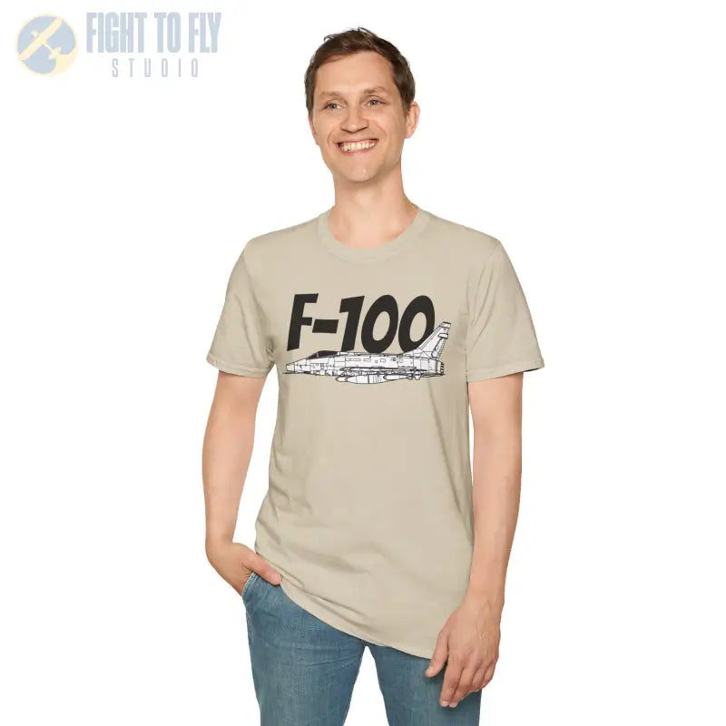 F-100 Super Sabre Side Profile T-Shirt - Pilot gifts - WWII warbird t-shirt