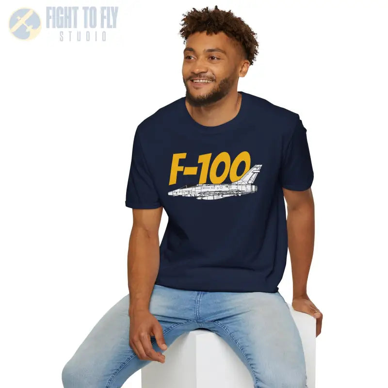 F-100 Super Sabre Side Profile T-Shirt - Pilot gifts - WWII warbird t-shirt