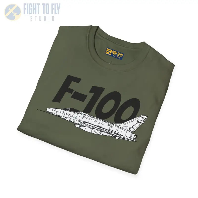 F-100 Super Sabre Side Profile T-Shirt - Pilot gifts - WWII warbird t-shirt