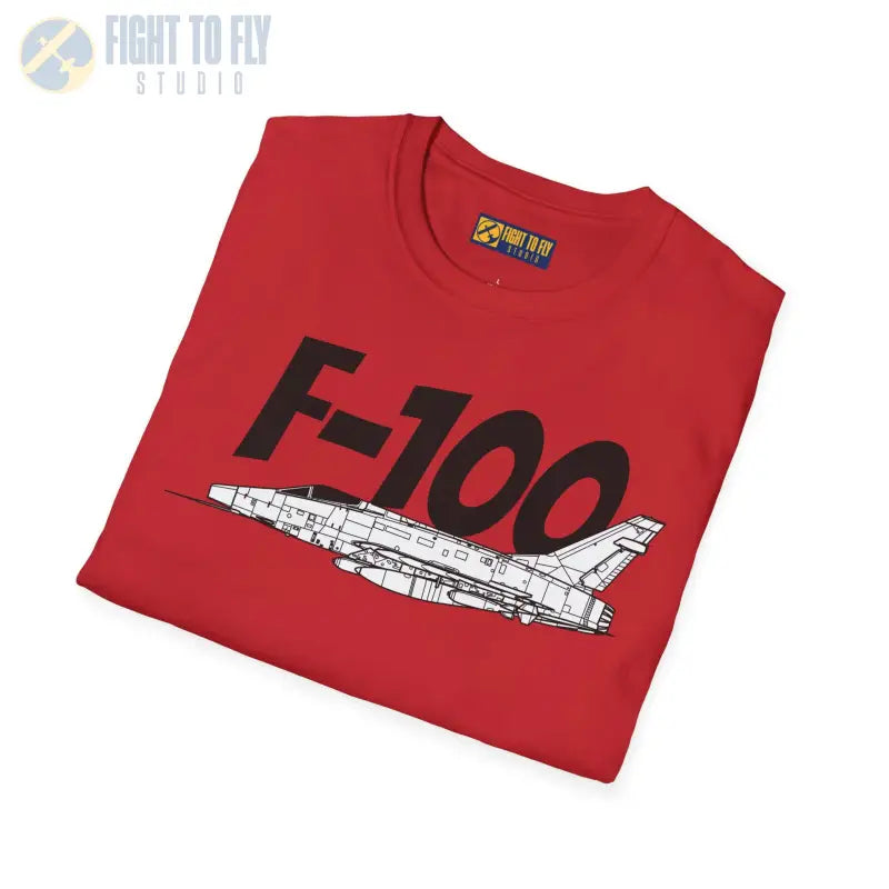 F-100 Side Profile T-Shirt – First Supersonic Fighter Tee - Pilot gifts - WWII warbird t-shirt