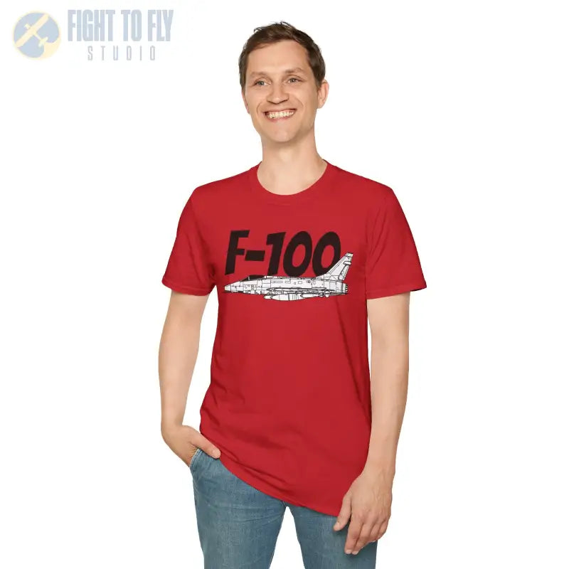 F-100 Super Sabre Side Profile T-Shirt - Pilot gifts - WWII warbird t-shirt
