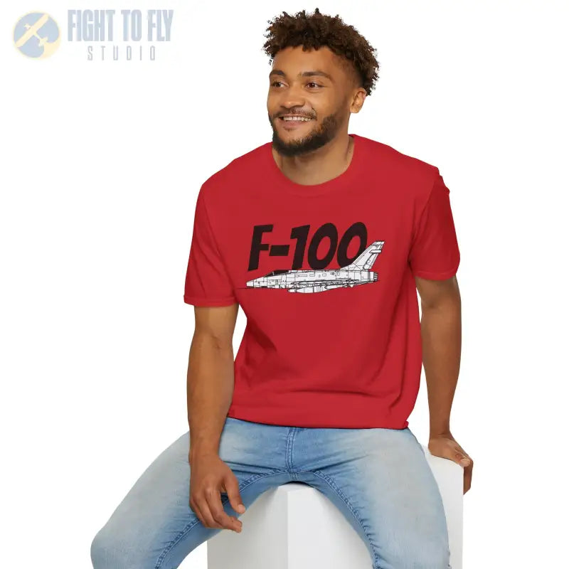 F-100 Super Sabre Side Profile T-Shirt - Pilot gifts - WWII warbird t-shirt