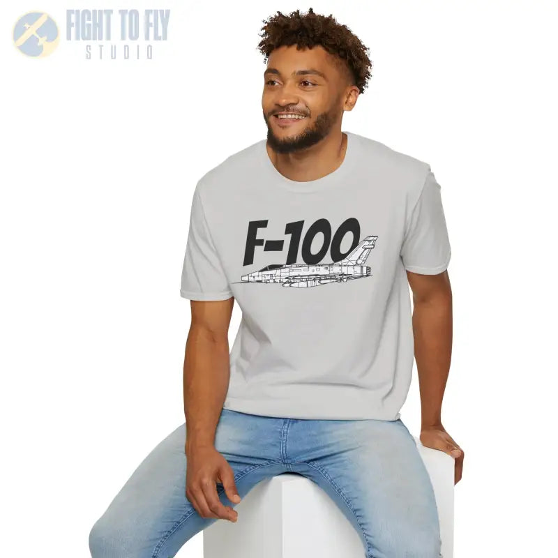 F-100 Super Sabre Side Profile T-Shirt - Pilot gifts - WWII warbird t-shirt