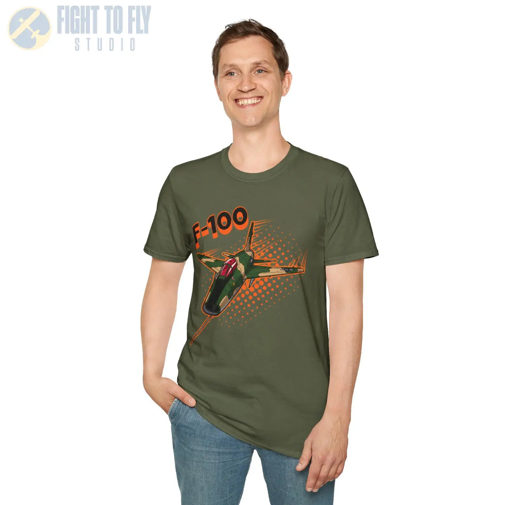 F-100 Super Sabre Comic Style T-Shirt - Pilot gifts - WWII warbird t-shirt