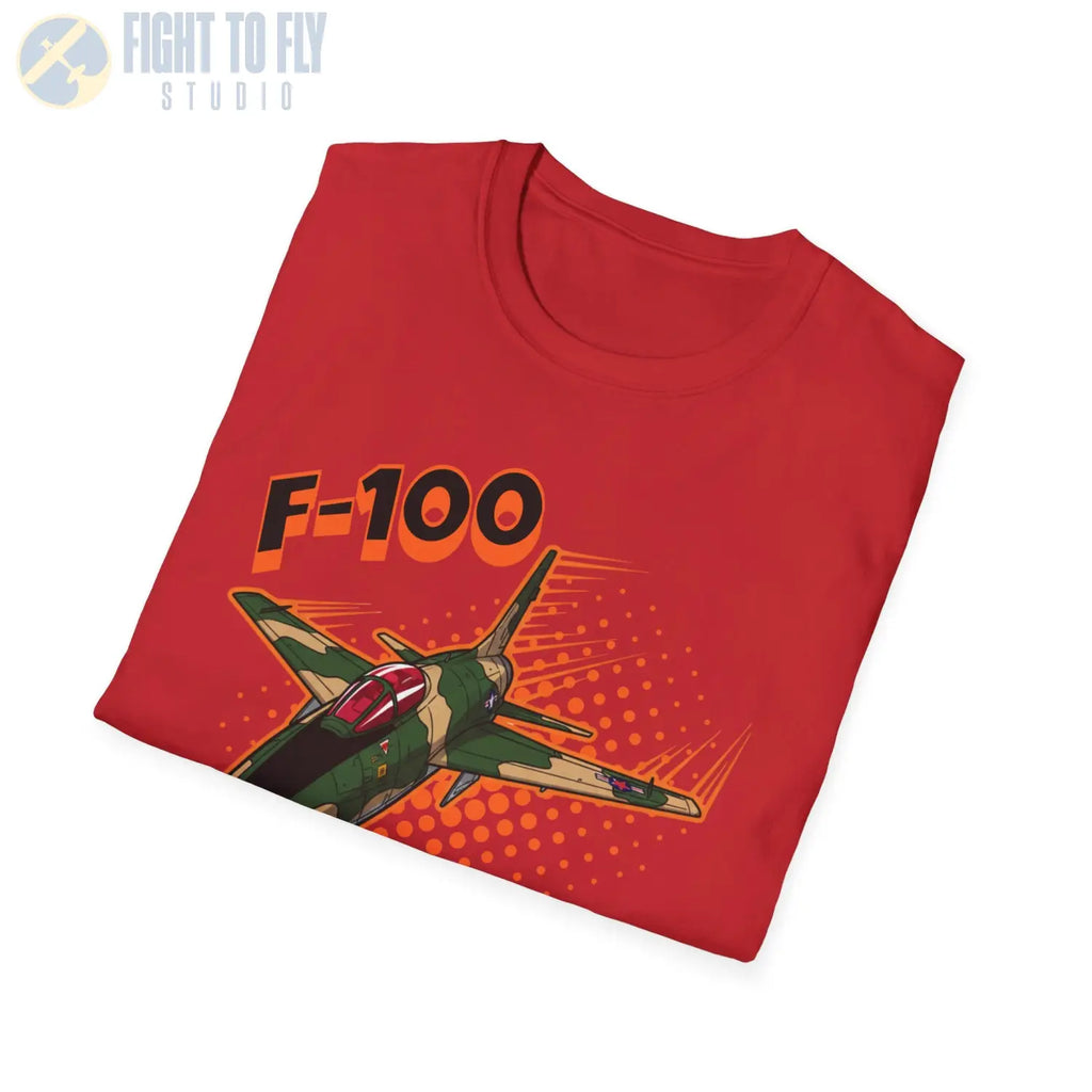 F-100 Super Sabre Comic Style T-Shirt - Pilot gifts - WWII warbird t-shirt