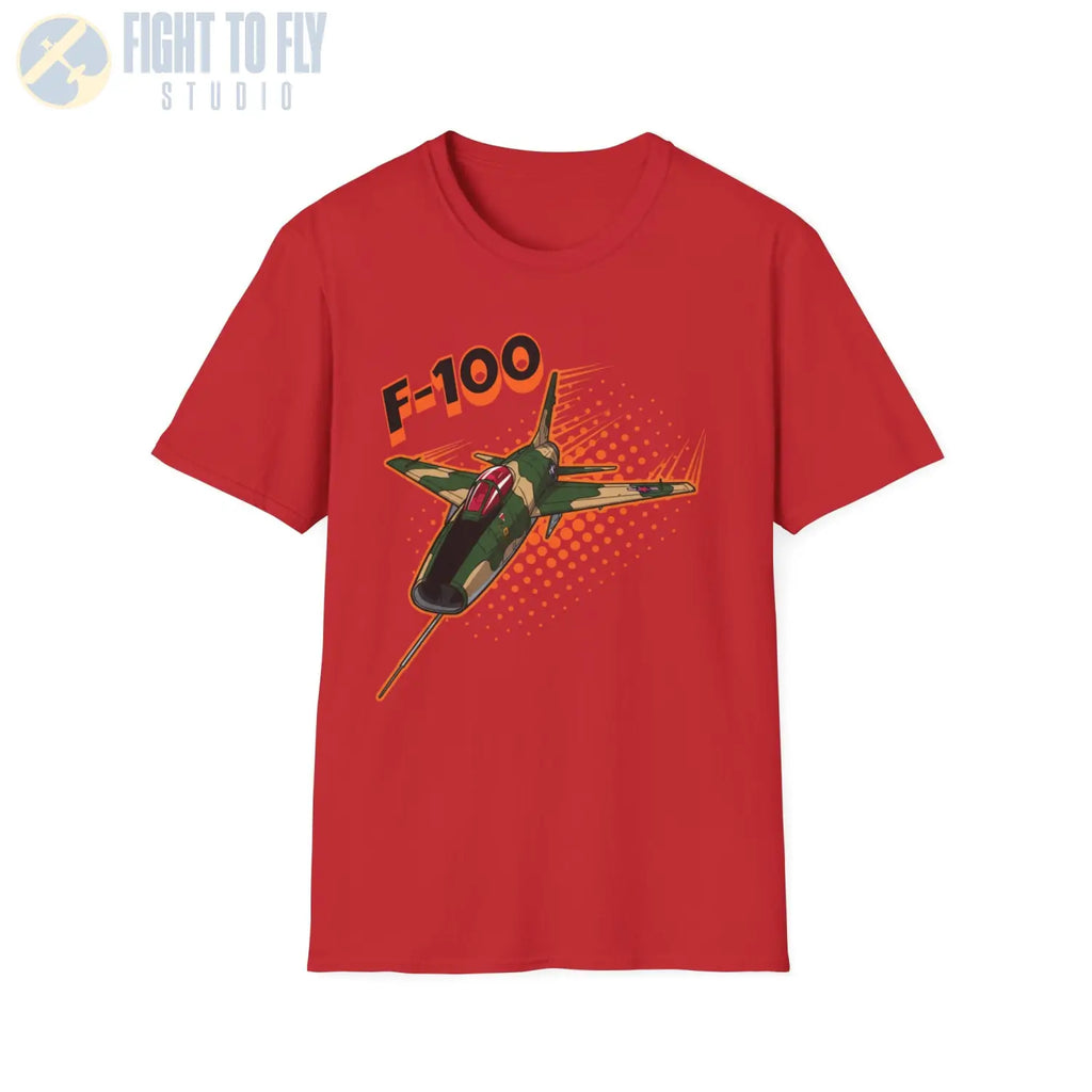 F-100 Super Sabre Comic Style T-Shirt - Pilot gifts - WWII warbird t-shirt