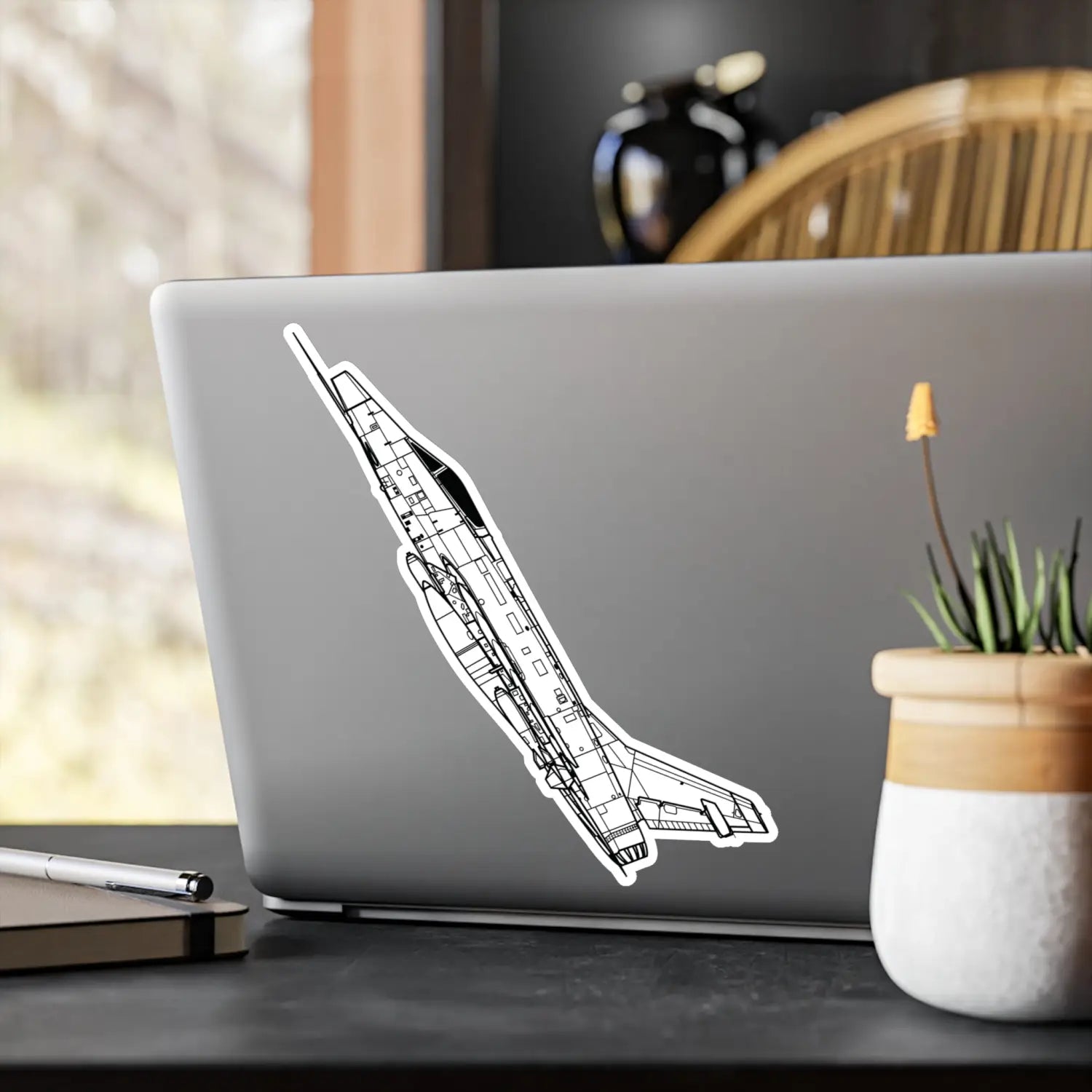 F-100 Super Sabre Kiss-Cut Vinyl Decal - Paper products - Pilot gifts - WWII warbird t-shirt