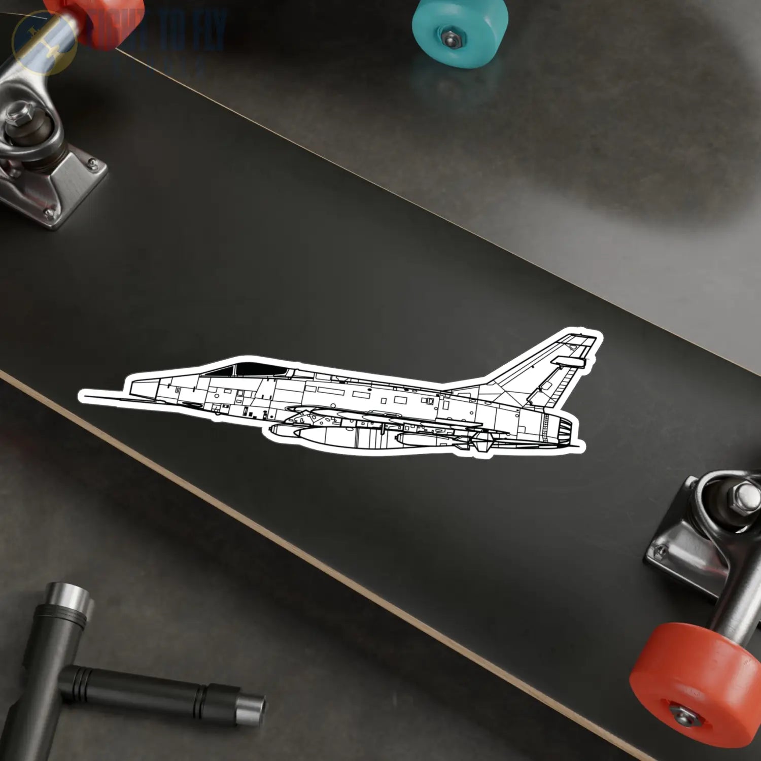 F-100 Super Sabre Kiss-Cut Vinyl Decal - Paper products - Pilot gifts - WWII warbird t-shirt