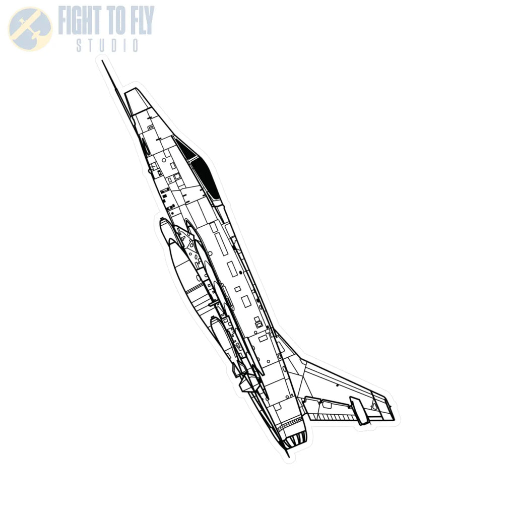 F-100 Super Sabre Kiss-Cut Vinyl Decal - Paper products - Pilot gifts - WWII warbird t-shirt