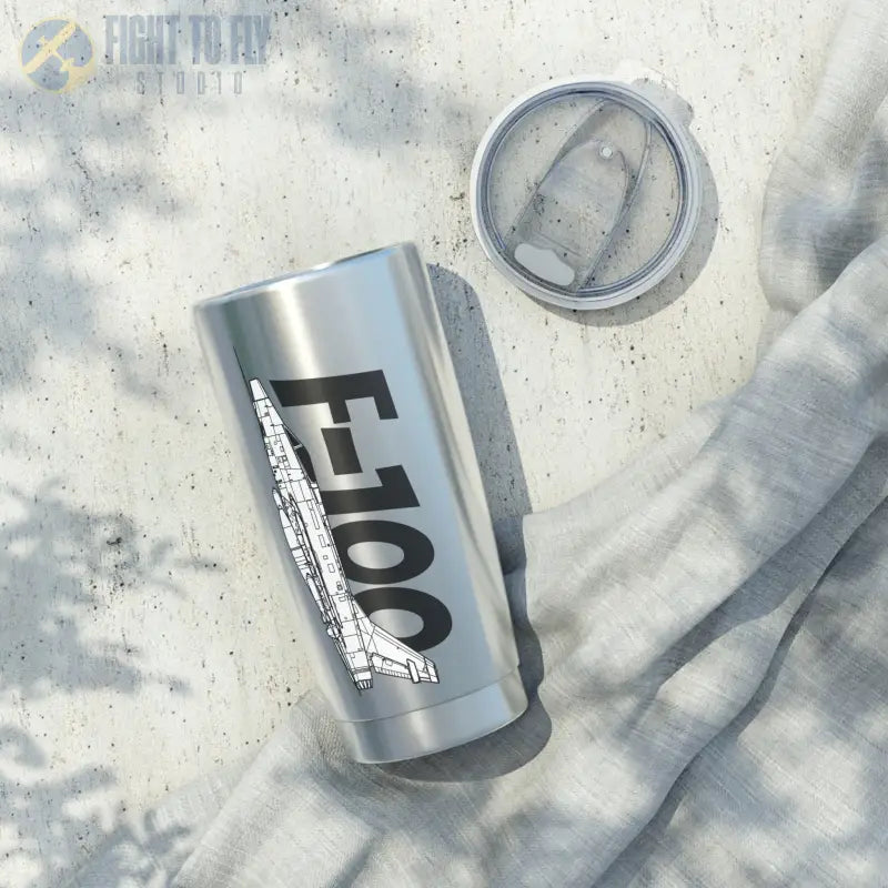 F-100 Tumbler – Cold War Jet Fighter Art - Mug - Pilot gifts - WWII warbird t-shirt