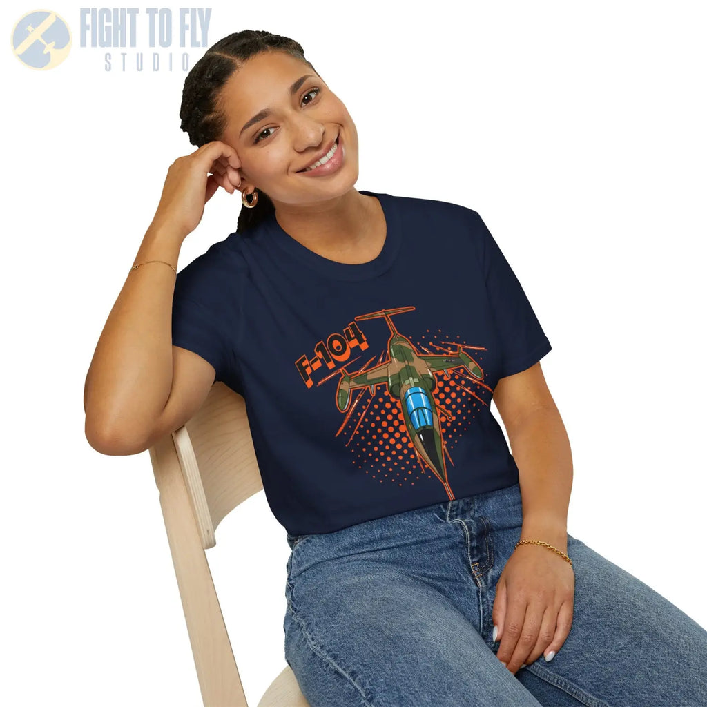 F-104G Starfighter Comic Style T-Shirt - Pilot gifts - WWII warbird t-shirt