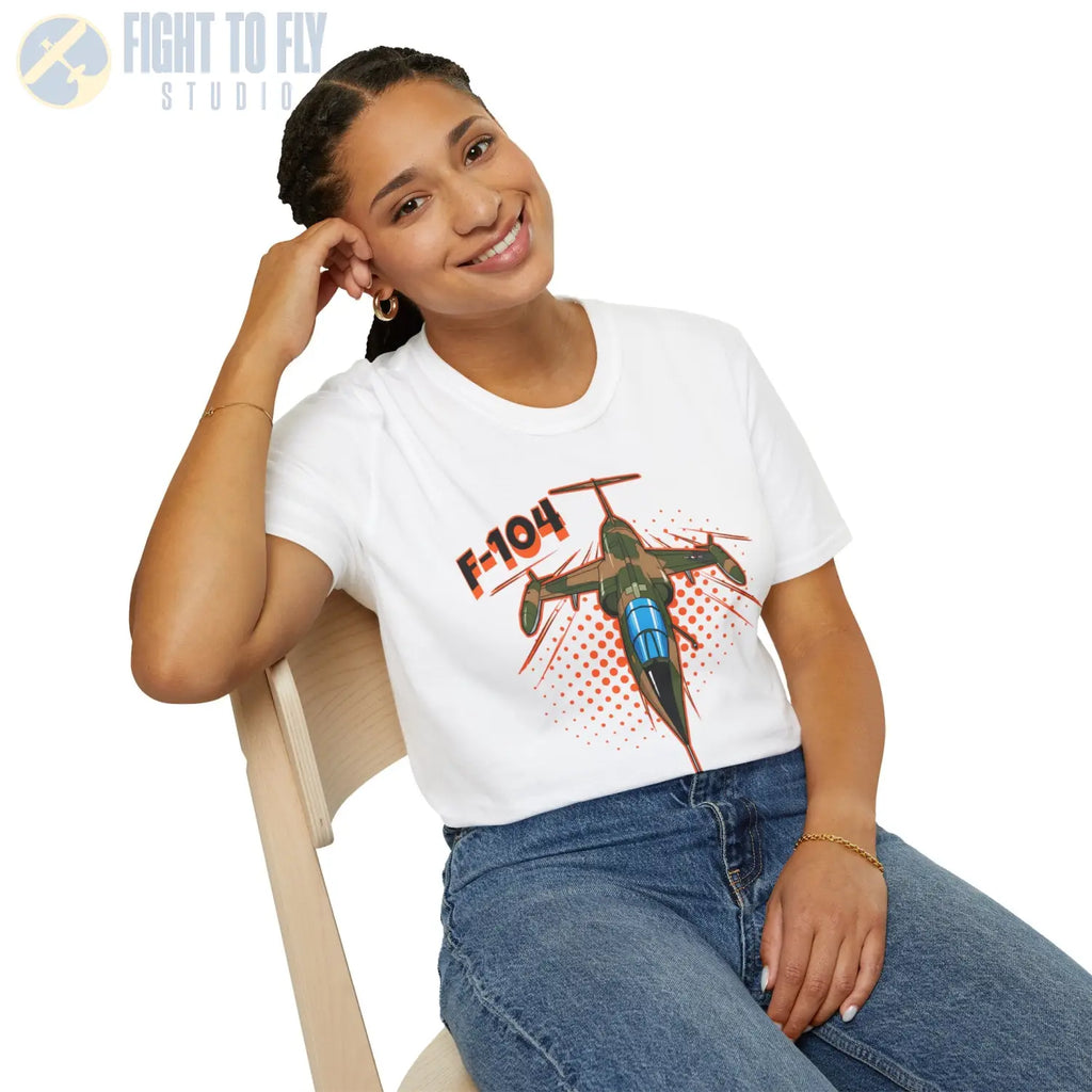 F-104G Starfighter Comic Style T-Shirt - Pilot gifts - WWII warbird t-shirt