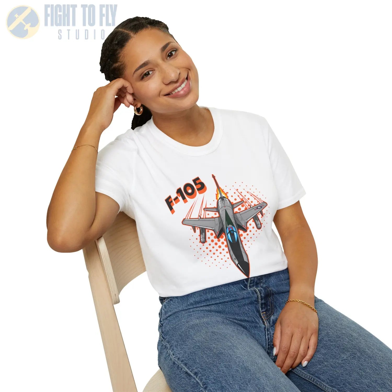 F-105 Thunderchief Comic Style T-Shirt - Pilot gifts - WWII warbird t-shirt