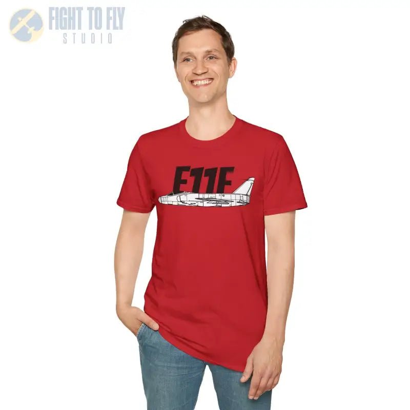 F-11F Unisex Softstyle T-Shirt | Cool Airplane Graphic Tee Gift for Aviation Fans Casual Wear Flight Enthusiast Shirt