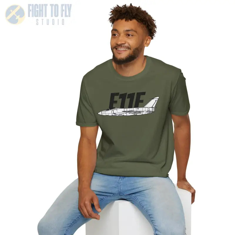 F-11F Unisex Softstyle T-Shirt | Cool Airplane Graphic Tee Gift for Aviation Fans Casual Wear Flight Enthusiast Shirt