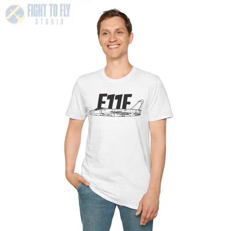 F-11F Unisex Softstyle T-Shirt | Cool Airplane Graphic Tee Gift for Aviation Fans Casual Wear Flight Enthusiast Shirt