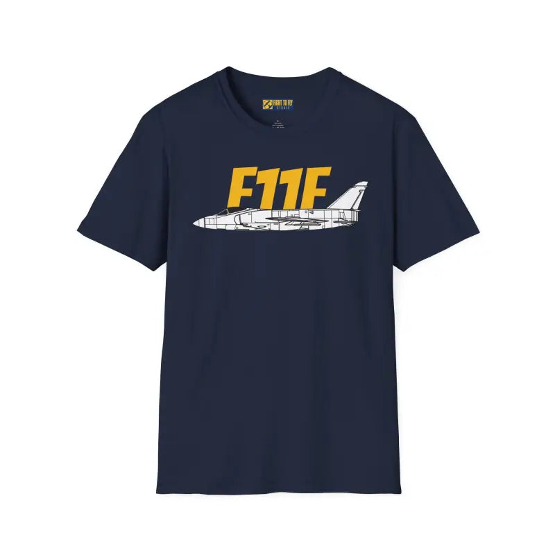 F-11F Unisex Softstyle T-Shirt | Cool Airplane Graphic Tee Gift for Aviation Fans Casual Wear Flight Enthusiast Shirt