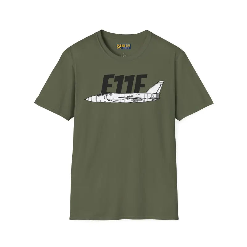 F-11F Unisex Softstyle T-Shirt | Cool Airplane Graphic Tee Gift for Aviation Fans Casual Wear Flight Enthusiast Shirt