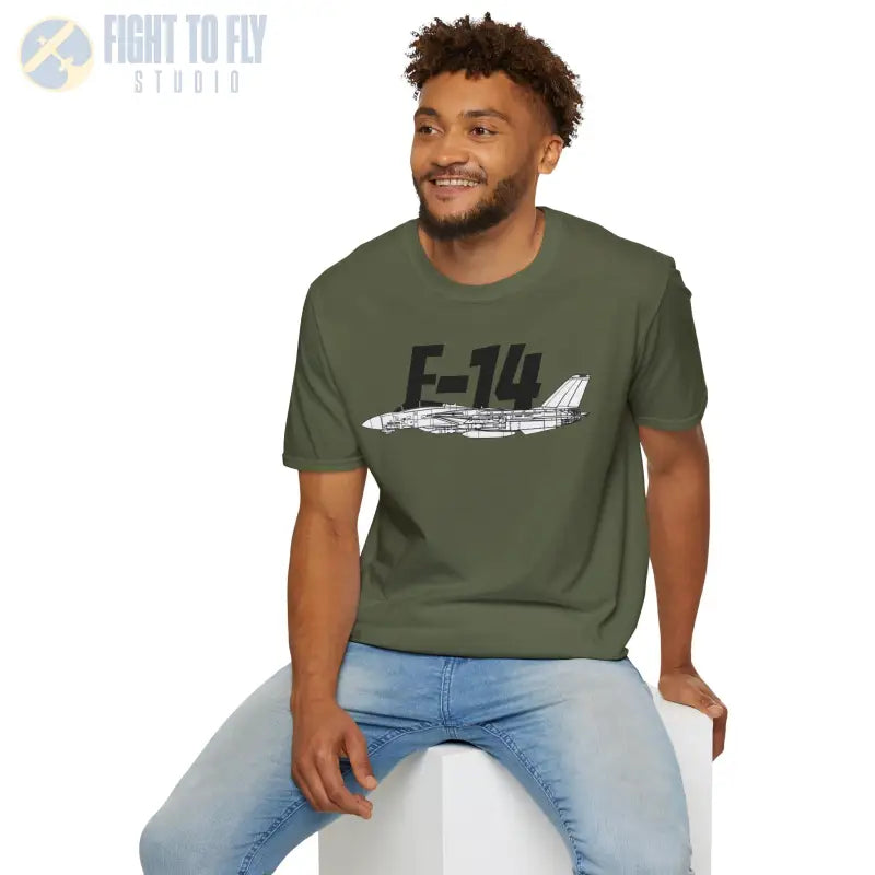 F-14 Tomcat Side Profile T-Shirt - Pilot gifts - WWII warbird t-shirt