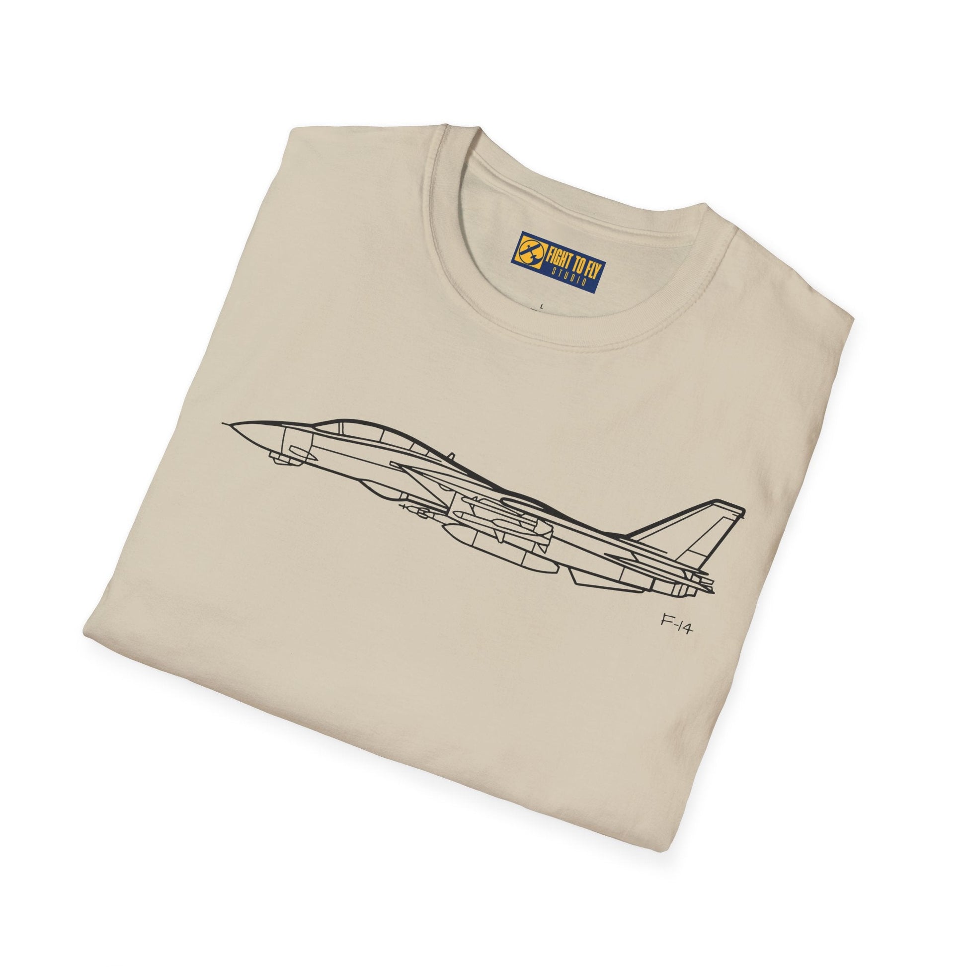 F-14 Side View T-Shirt – Variable-Sweep Wing Jet Aviation Tee - Pilot gifts - WWII warbird t-shirt