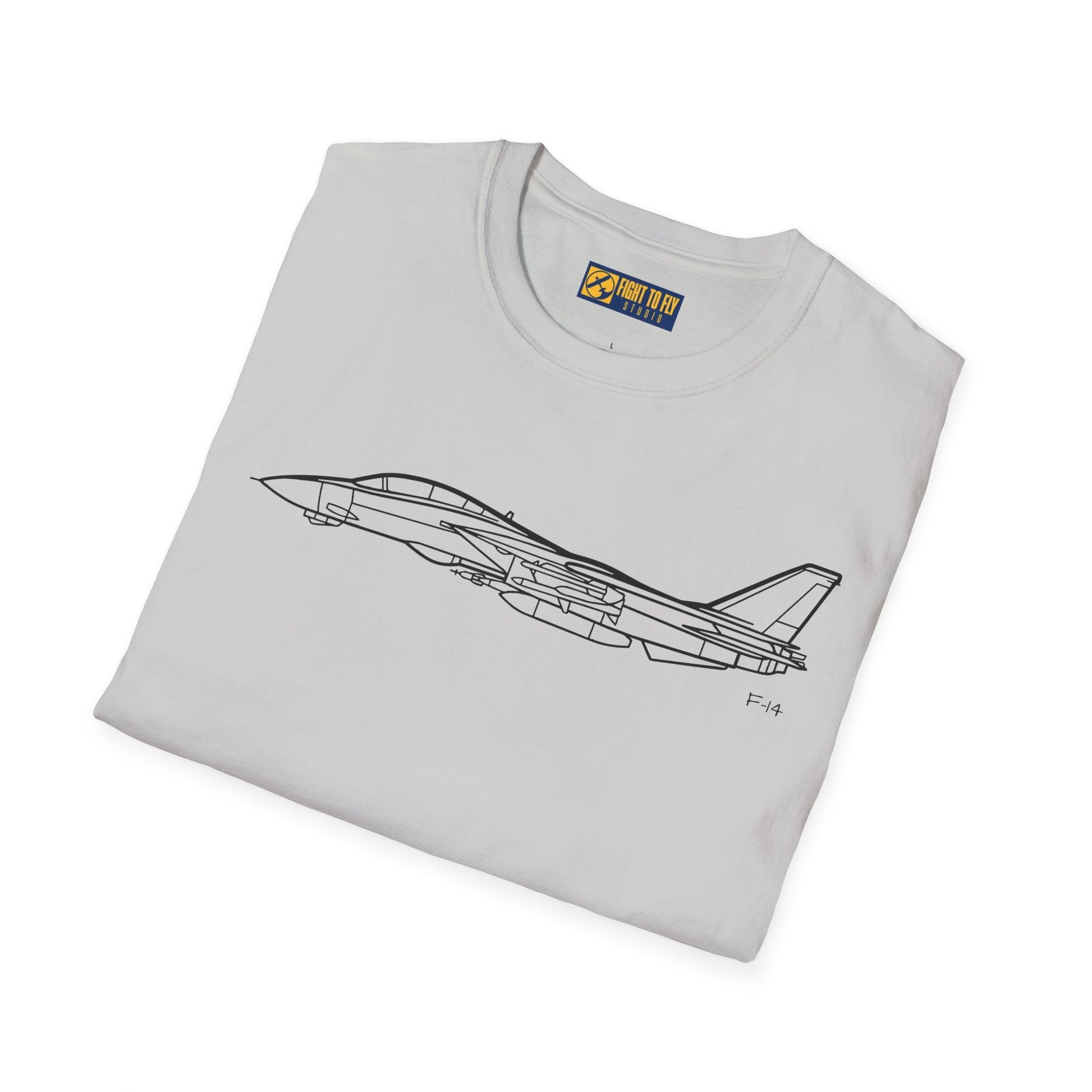 F-14 Side View T-Shirt – Variable-Sweep Wing Jet Aviation Tee - Pilot gifts - WWII warbird t-shirt