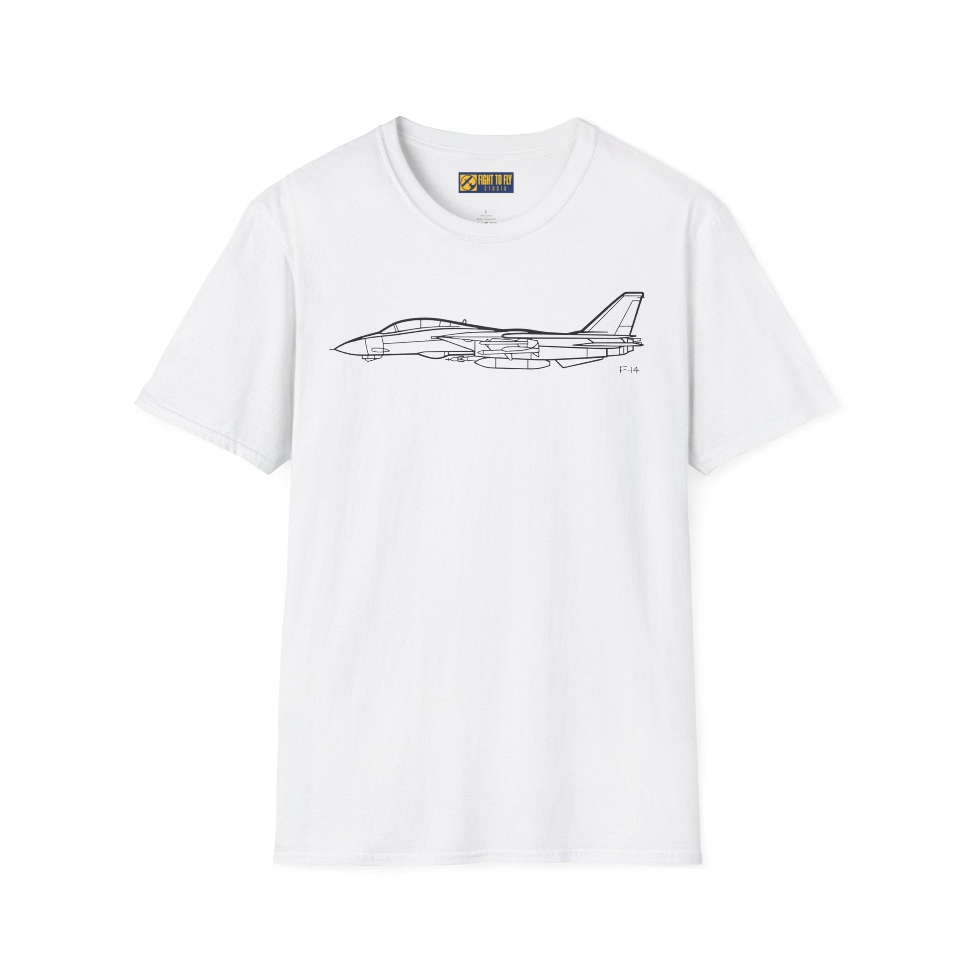 F-14 Side View T-Shirt – Variable-Sweep Wing Jet Aviation Tee - Pilot gifts - WWII warbird t-shirt