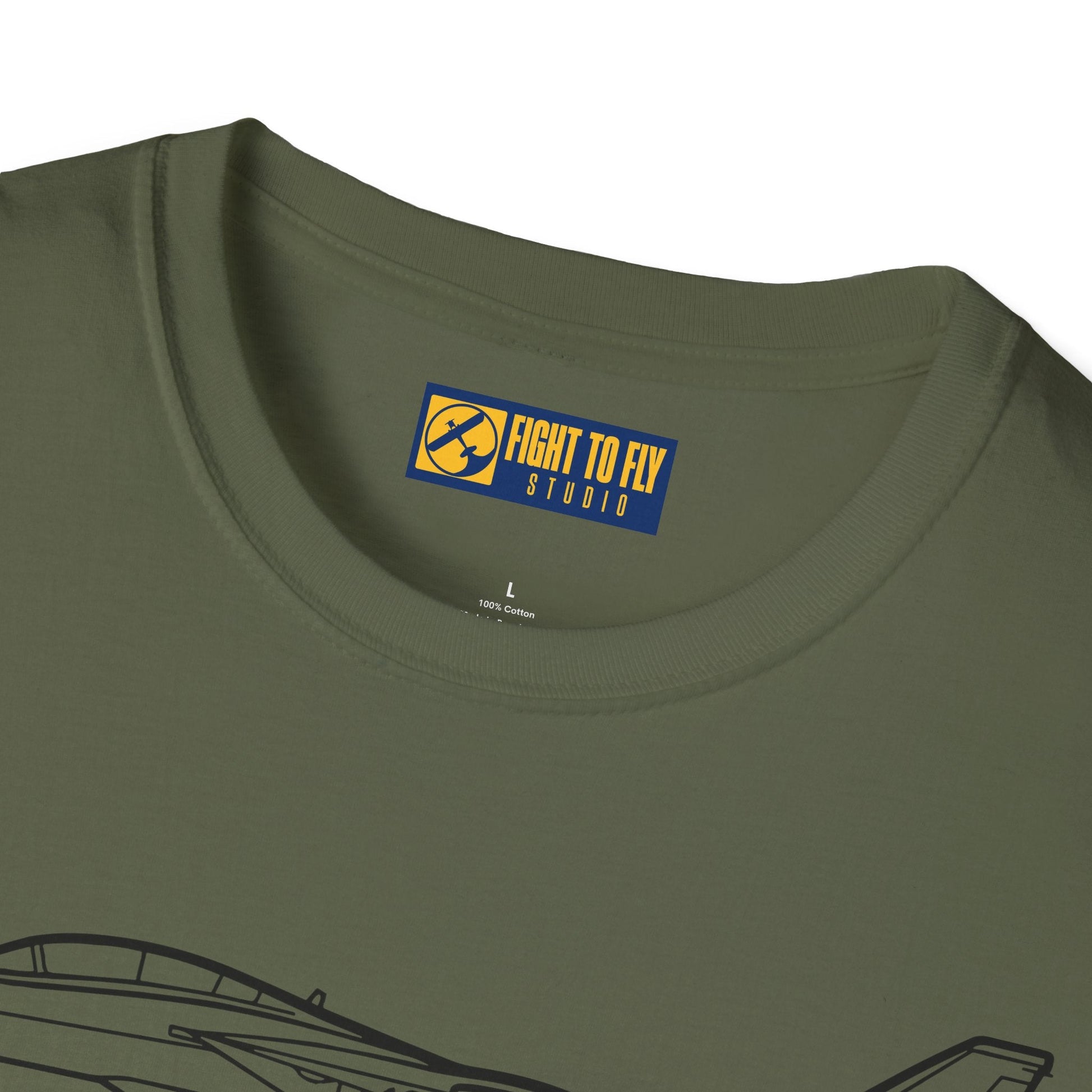 F-14 Side View T-Shirt – Variable-Sweep Wing Jet Aviation Tee - Pilot gifts - WWII warbird t-shirt
