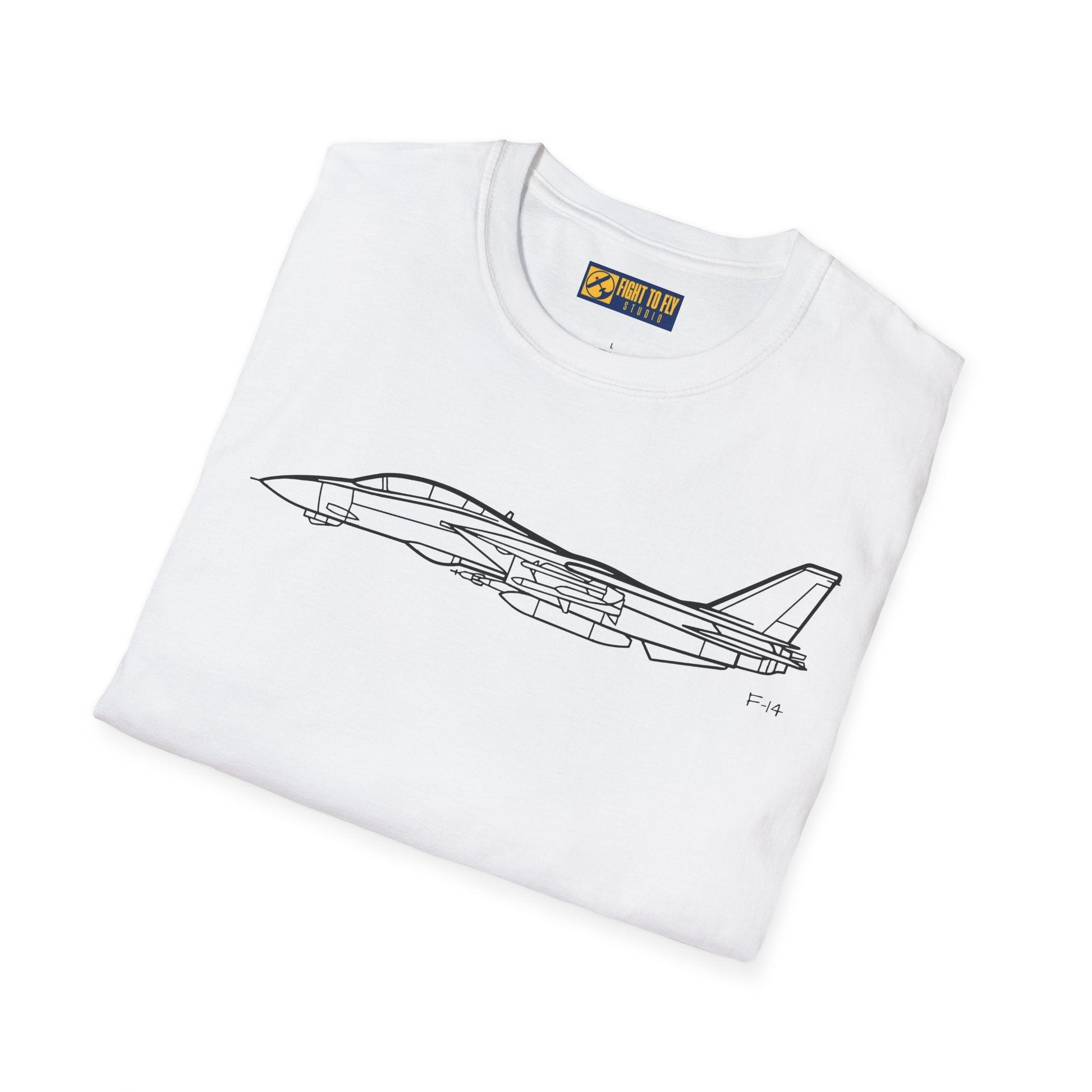 F-14 Side View T-Shirt – Variable-Sweep Wing Jet Aviation Tee - Pilot gifts - WWII warbird t-shirt