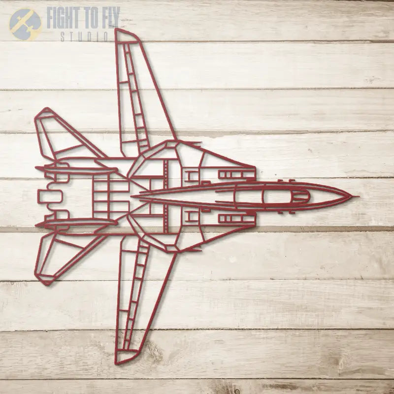 F-14 Top View Die Cut Metal Wall Art - Sign - Pilot gifts - WWII warbird t-shirt