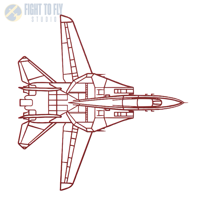F-14 Top View Die Cut Metal Wall Art - Sign - Pilot gifts - WWII warbird t-shirt