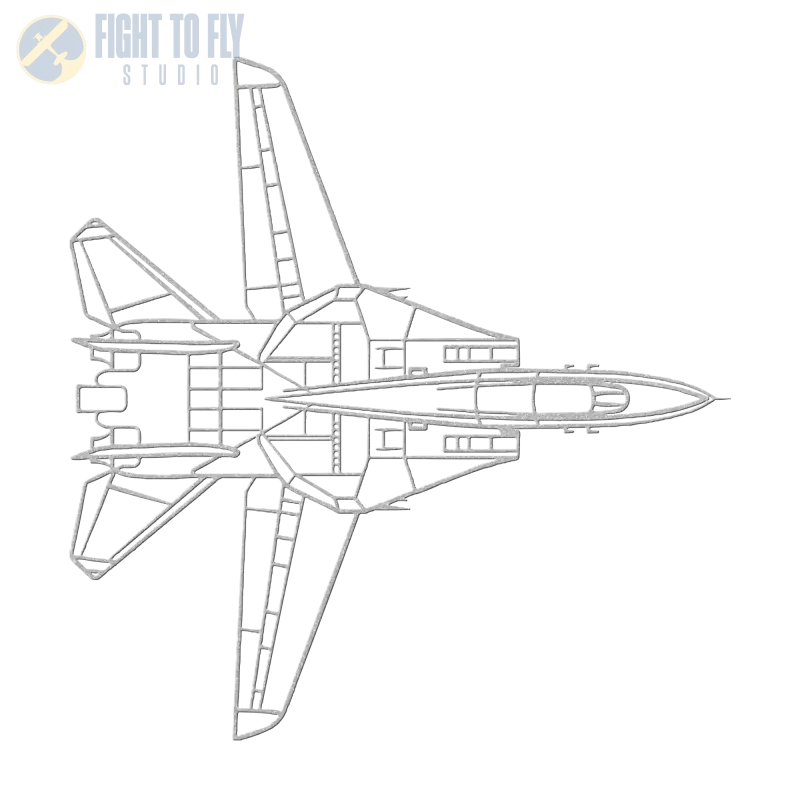 F-14 Top View Die Cut Metal Wall Art - Sign - Pilot gifts - WWII warbird t-shirt