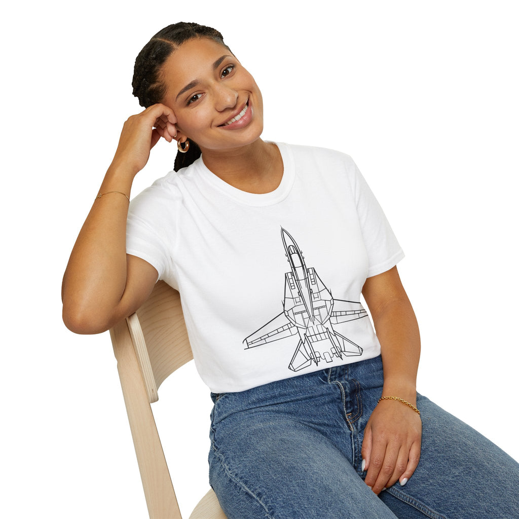 F-14 Top View T-Shirt – Tomcat Overhead Fighter Jet Aviation Tee - Pilot gifts - WWII warbird t-shirt