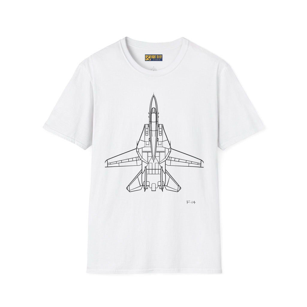 F-14 Top View T-Shirt – Tomcat Overhead Fighter Jet Aviation Tee - Pilot gifts - WWII warbird t-shirt