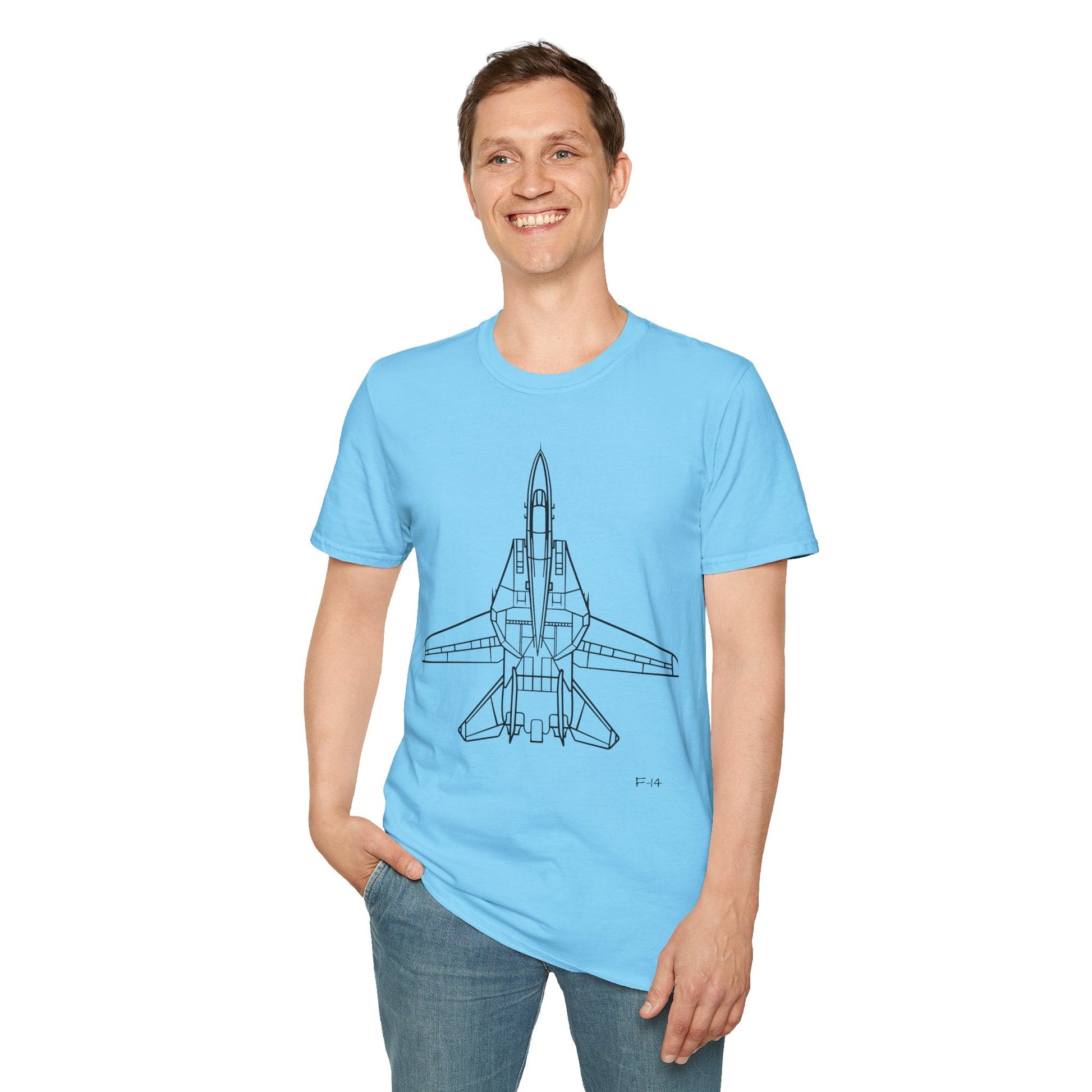 F-14 Top View T-Shirt – Tomcat Overhead Fighter Jet Aviation Tee - Pilot gifts - WWII warbird t-shirt
