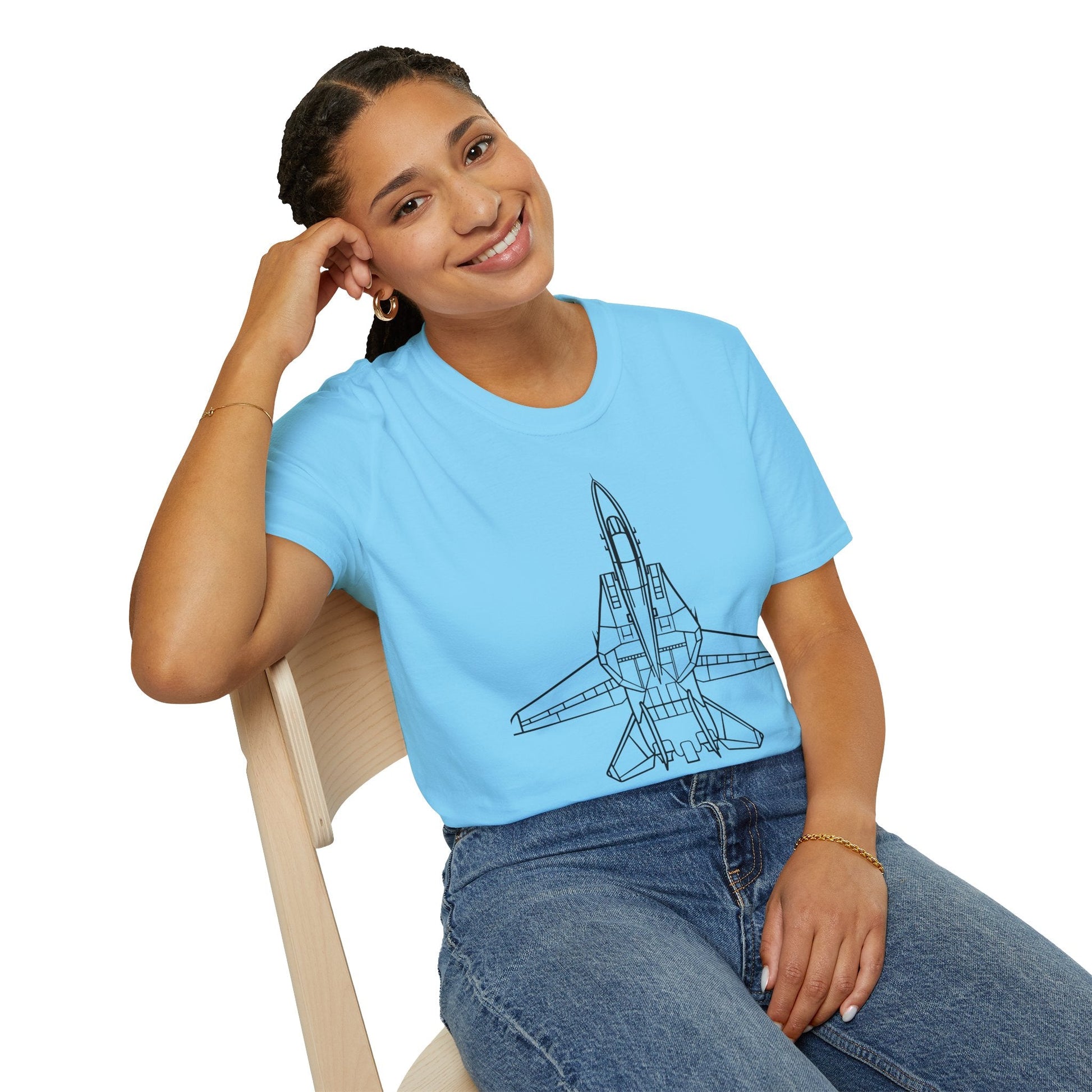 F-14 Top View T-Shirt – Tomcat Overhead Fighter Jet Aviation Tee - Pilot gifts - WWII warbird t-shirt