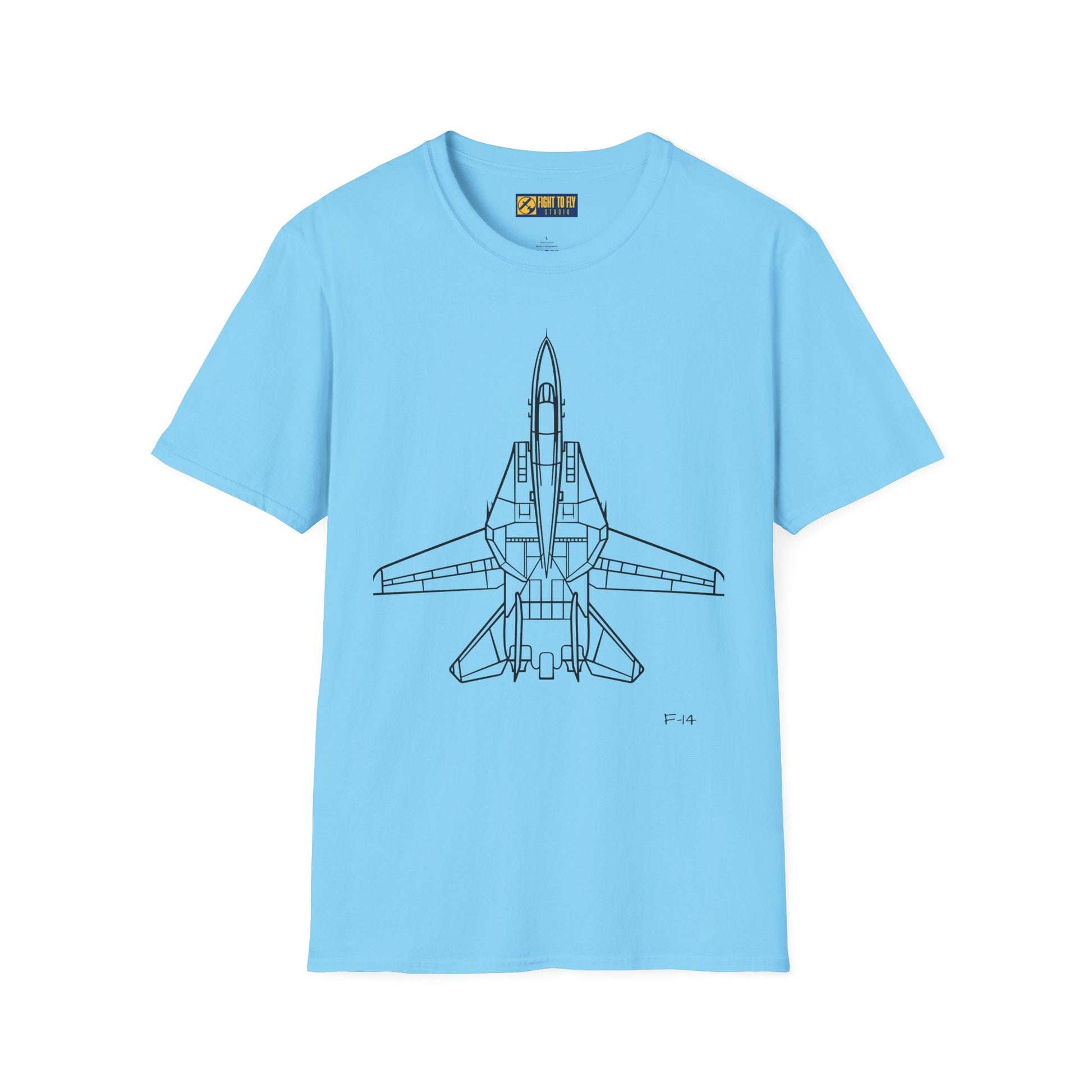 F-14 Top View T-Shirt – Tomcat Overhead Fighter Jet Aviation Tee - Pilot gifts - WWII warbird t-shirt