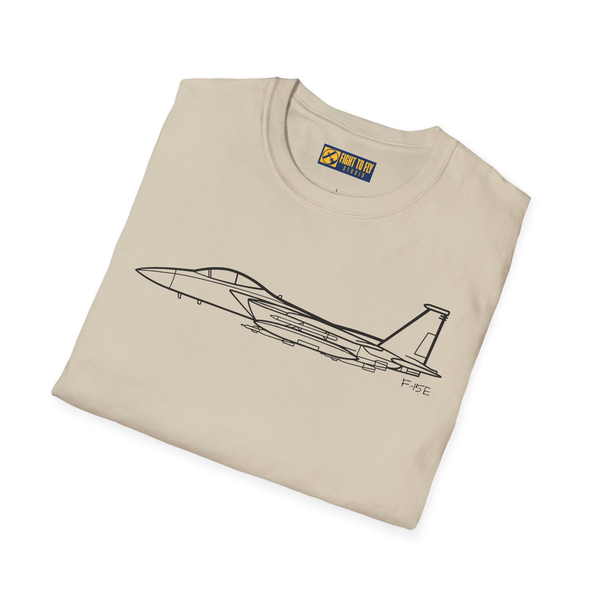 F-15E T-Shirt – Strike Eagle Jet Side Profile Aviation Tee - Pilot gifts - WWII warbird t-shirt