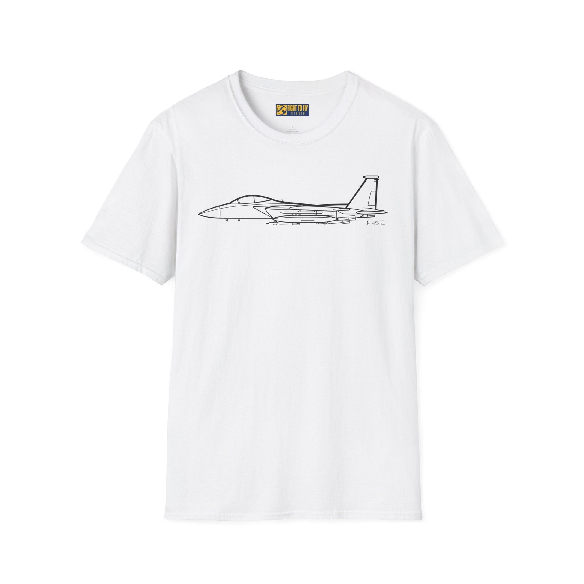 F-15E T-Shirt – Strike Eagle Jet Side Profile Aviation Tee - Pilot gifts - WWII warbird t-shirt