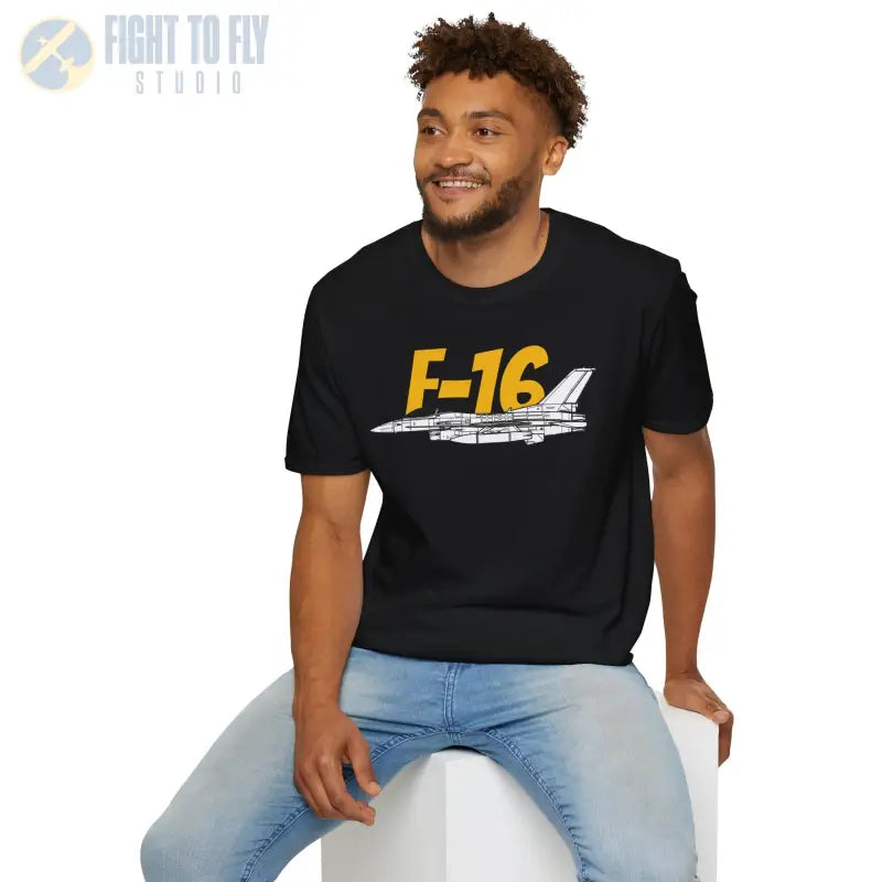 F-16 Falcon Side Profile T-Shirt - Pilot gifts - WWII warbird t-shirt