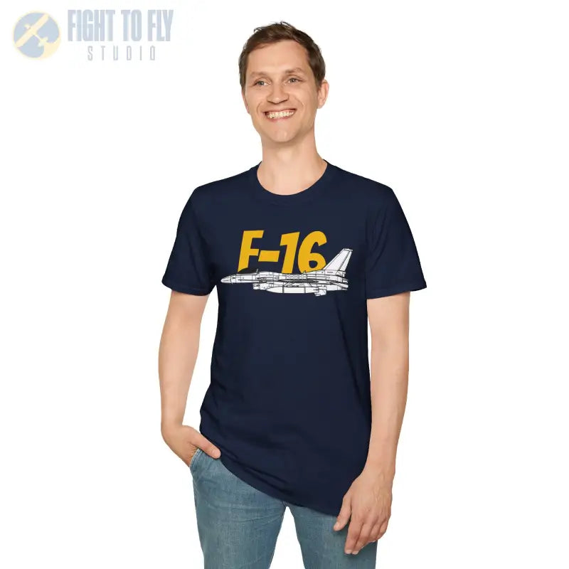 F-16 Falcon Side Profile T-Shirt - Pilot gifts - WWII warbird t-shirt