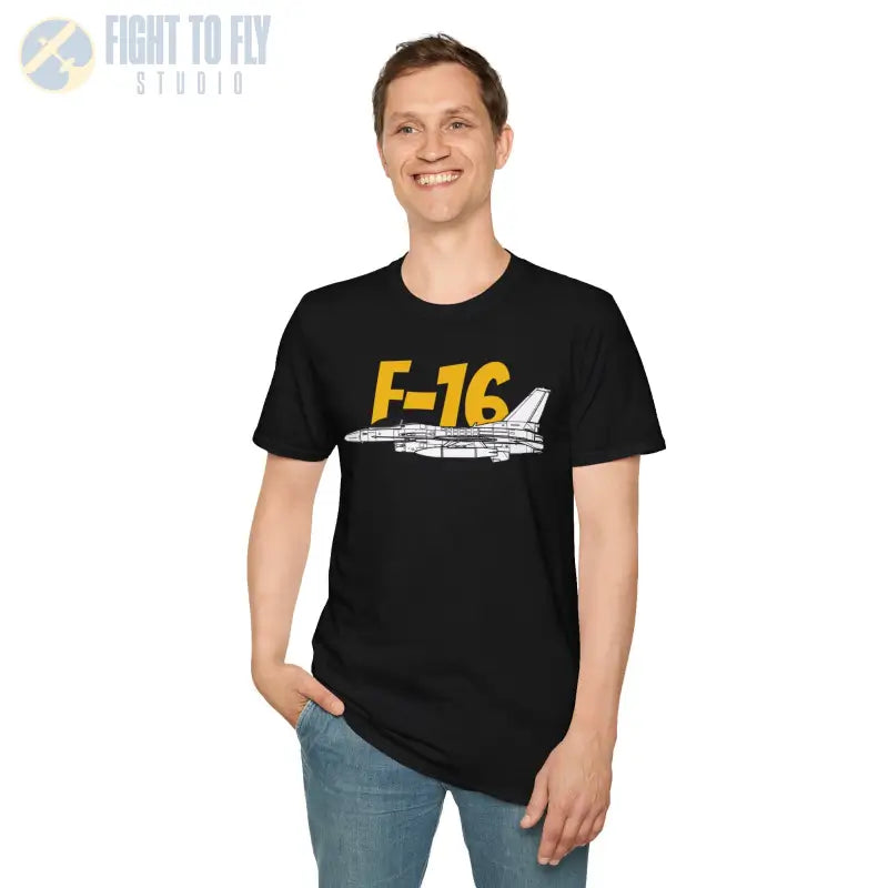 F-16 Falcon Side Profile T-Shirt - Pilot gifts - WWII warbird t-shirt