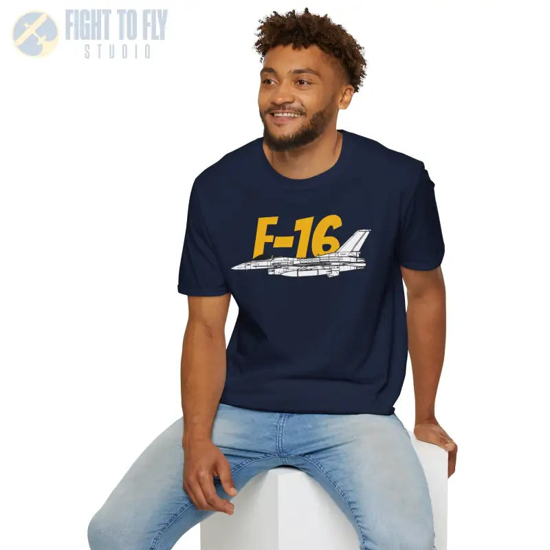 F-16 Falcon Side Profile T-Shirt - Pilot gifts - WWII warbird t-shirt