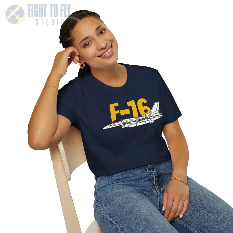 F-16 Falcon Side Profile T-Shirt - Pilot gifts - WWII warbird t-shirt