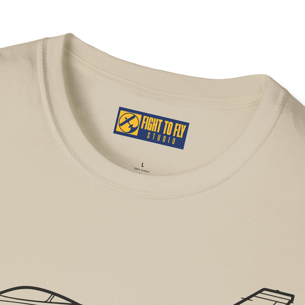 F-16 T-Shirt – Fighter Jet Side Profile Aviation Tee - Pilot gifts - WWII warbird t-shirt